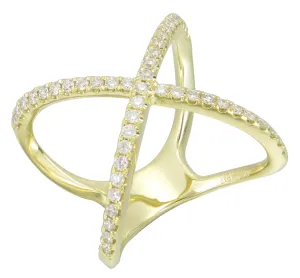 Criss-Cross X White Gold & Diamond Ring