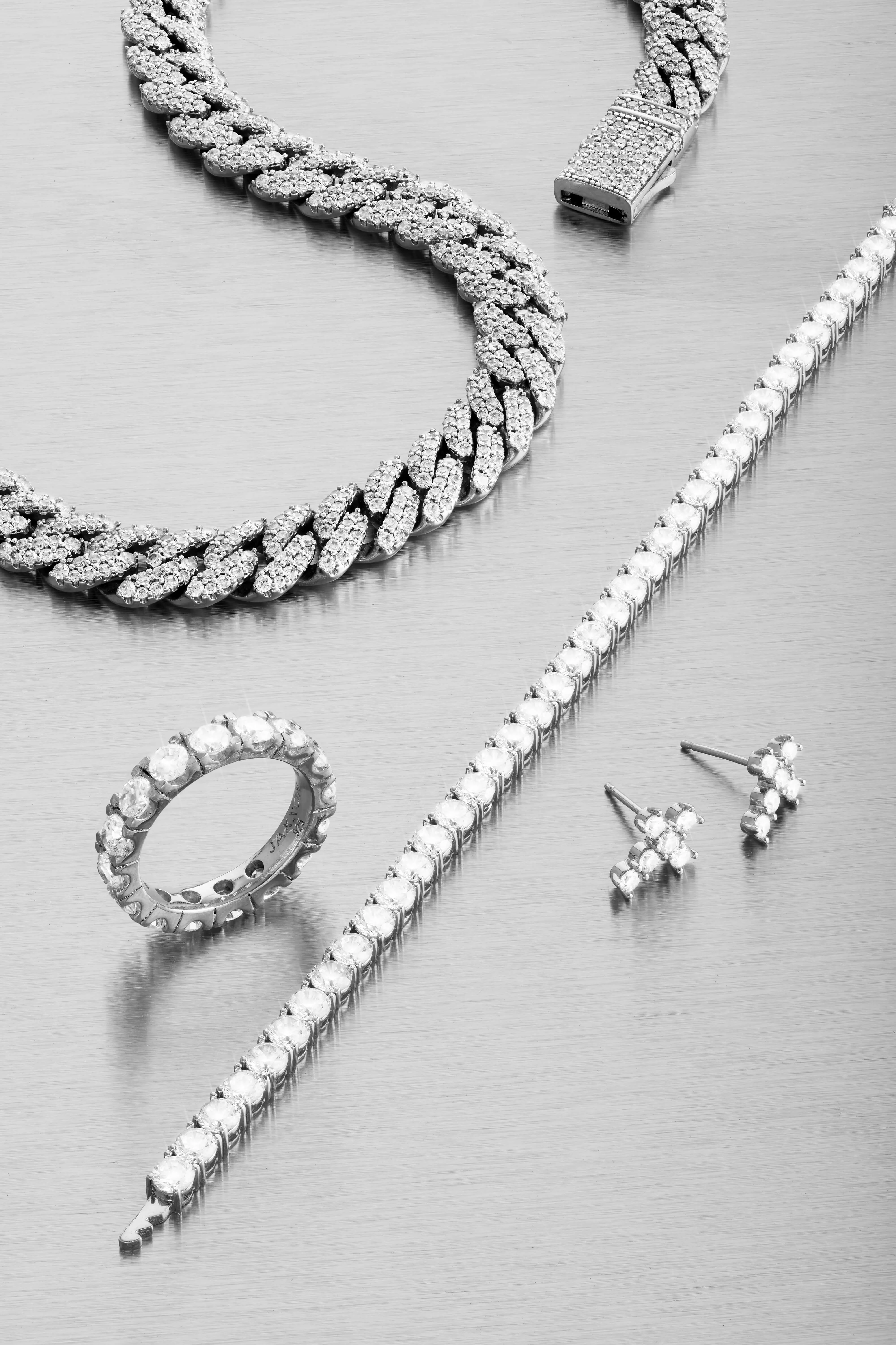 Cross Stud Earrings - Silver