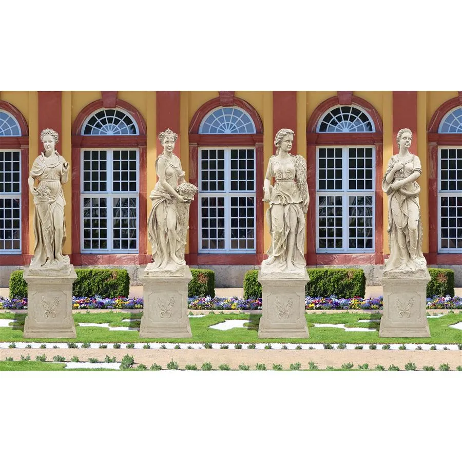 Design Toscano- Goddesses of the Seasons: All Four Season Statues & Plinths
