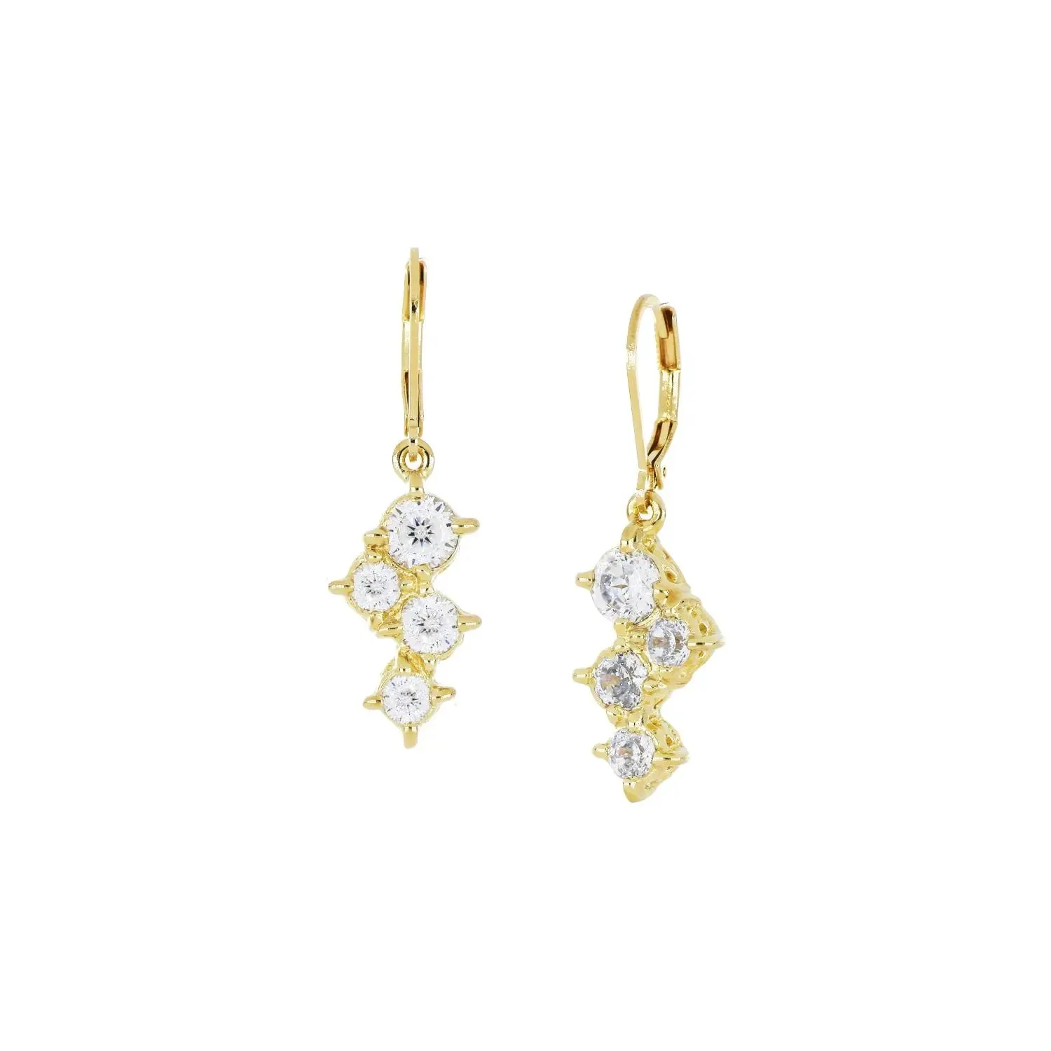 Diamante Cluster 104 - 4-Stone French Wire Earrings