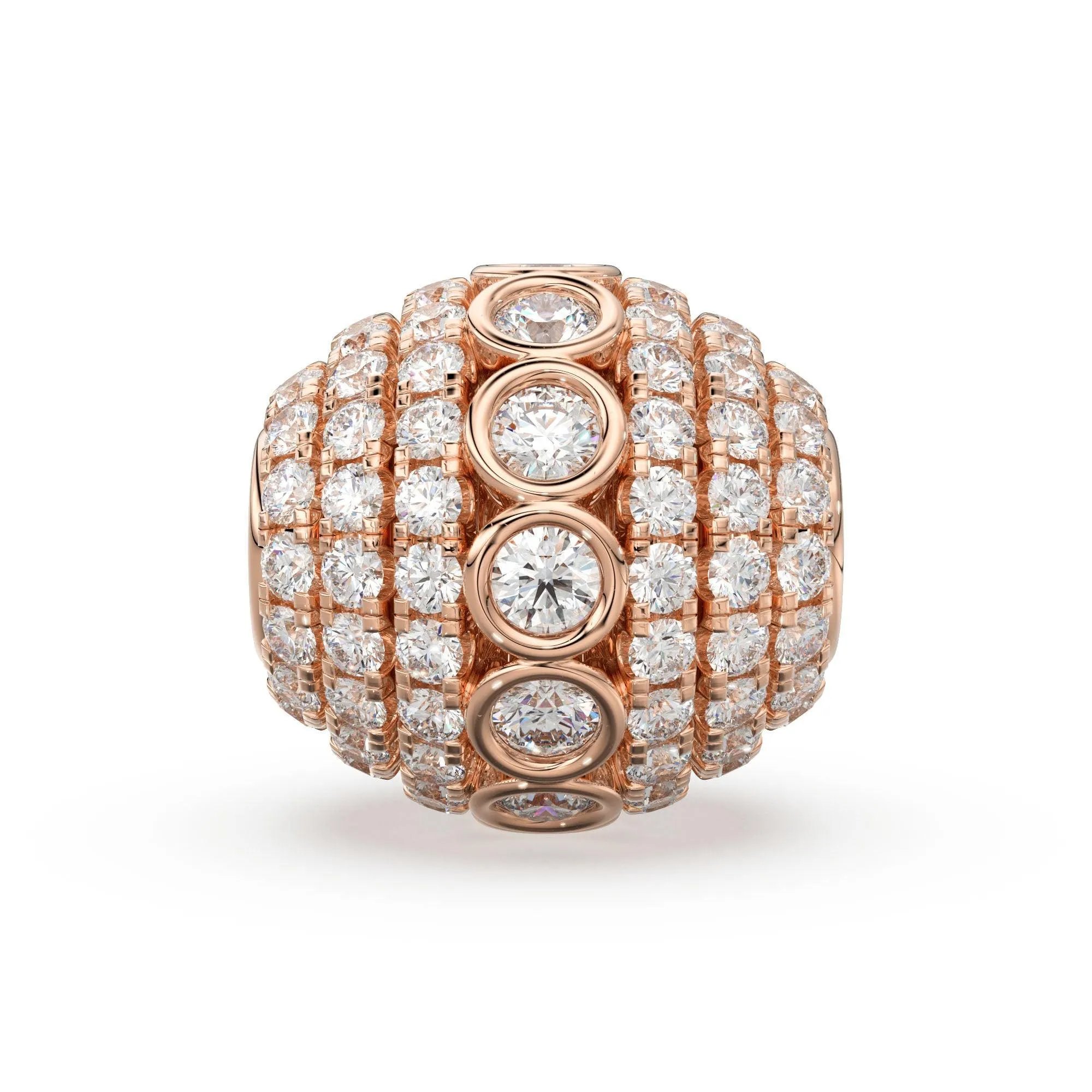 Diamond Bezel Hefty Oval 14k 18k Solid Gold Spacer Finding Bead, Diamond Spacer, Diamond Finding, Solid Gold Bead 8.75mm