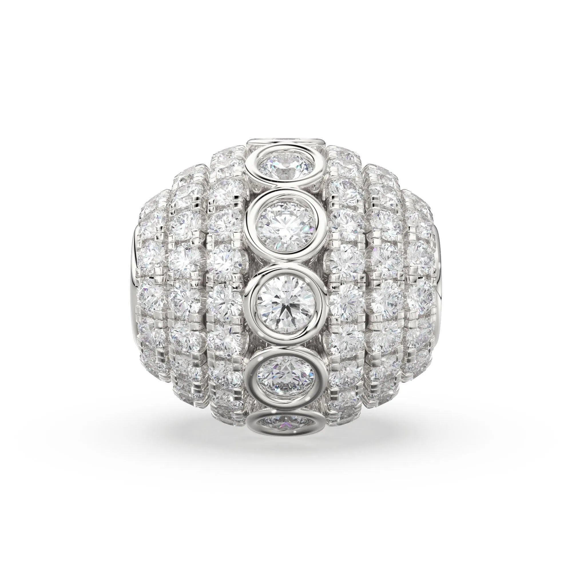 Diamond Bezel Hefty Oval 14k 18k Solid Gold Spacer Finding Bead, Diamond Spacer, Diamond Finding, Solid Gold Bead 8.75mm