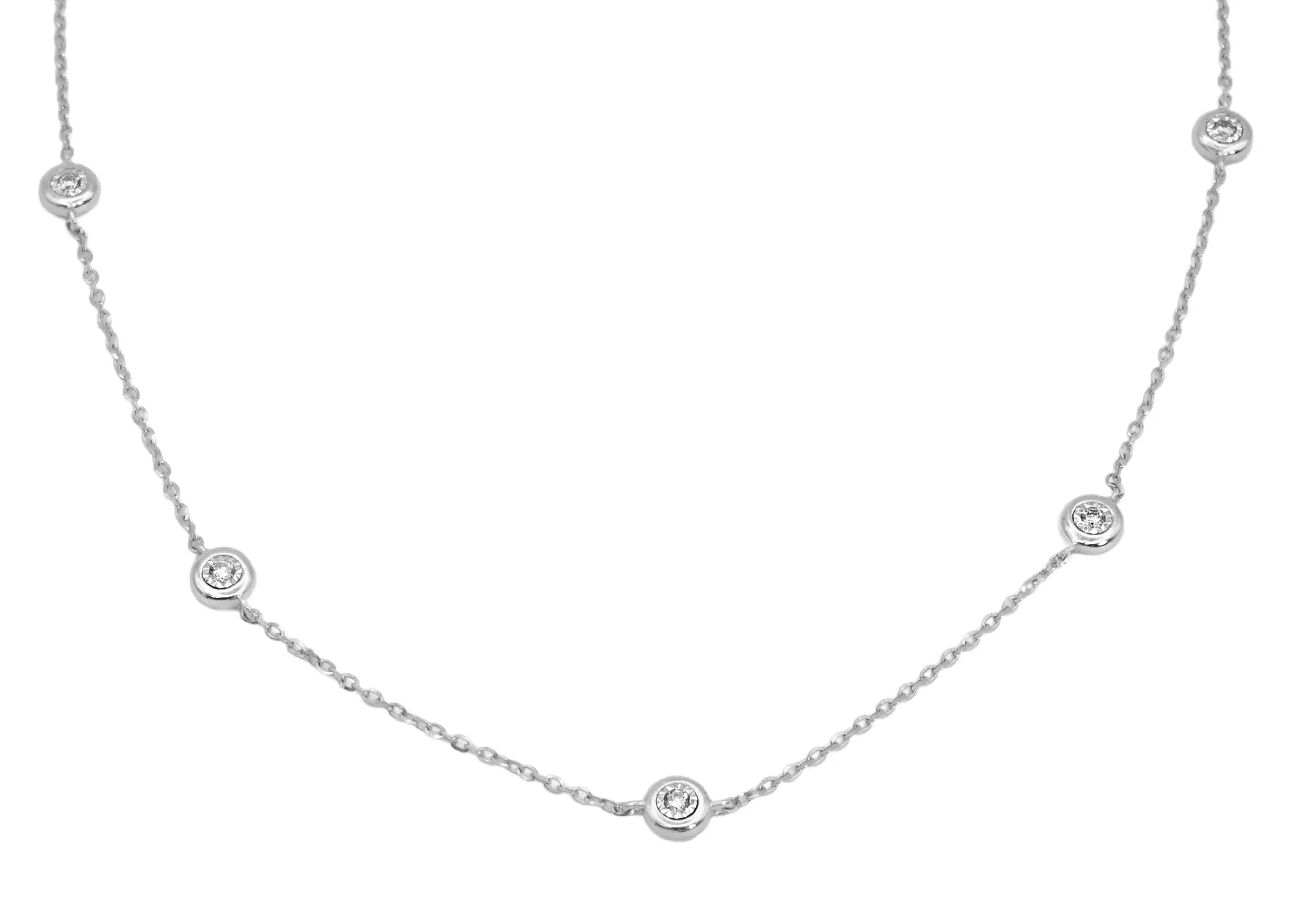 Diamond Bezel Station Necklace