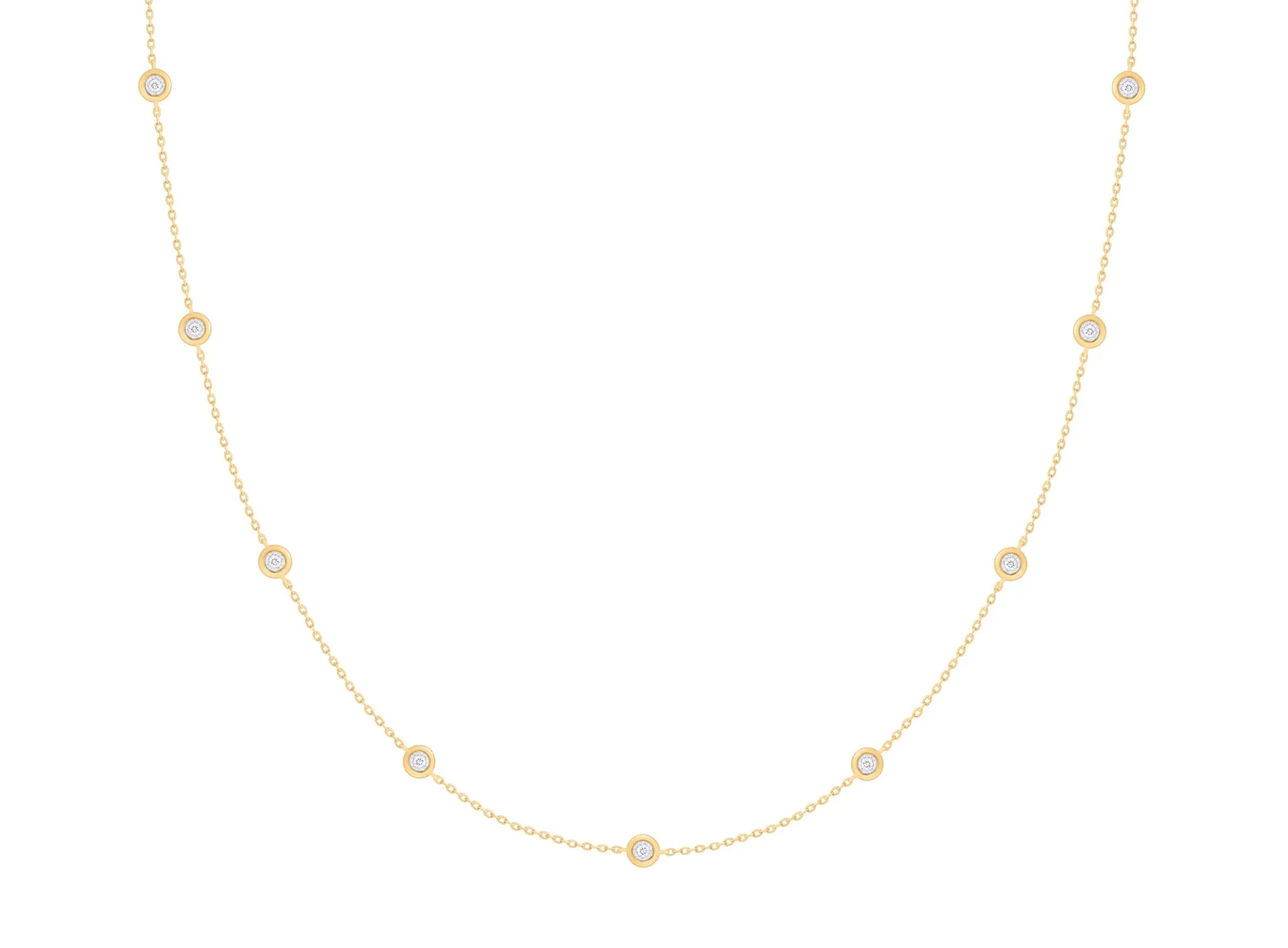 Diamond Bezel Station Necklace