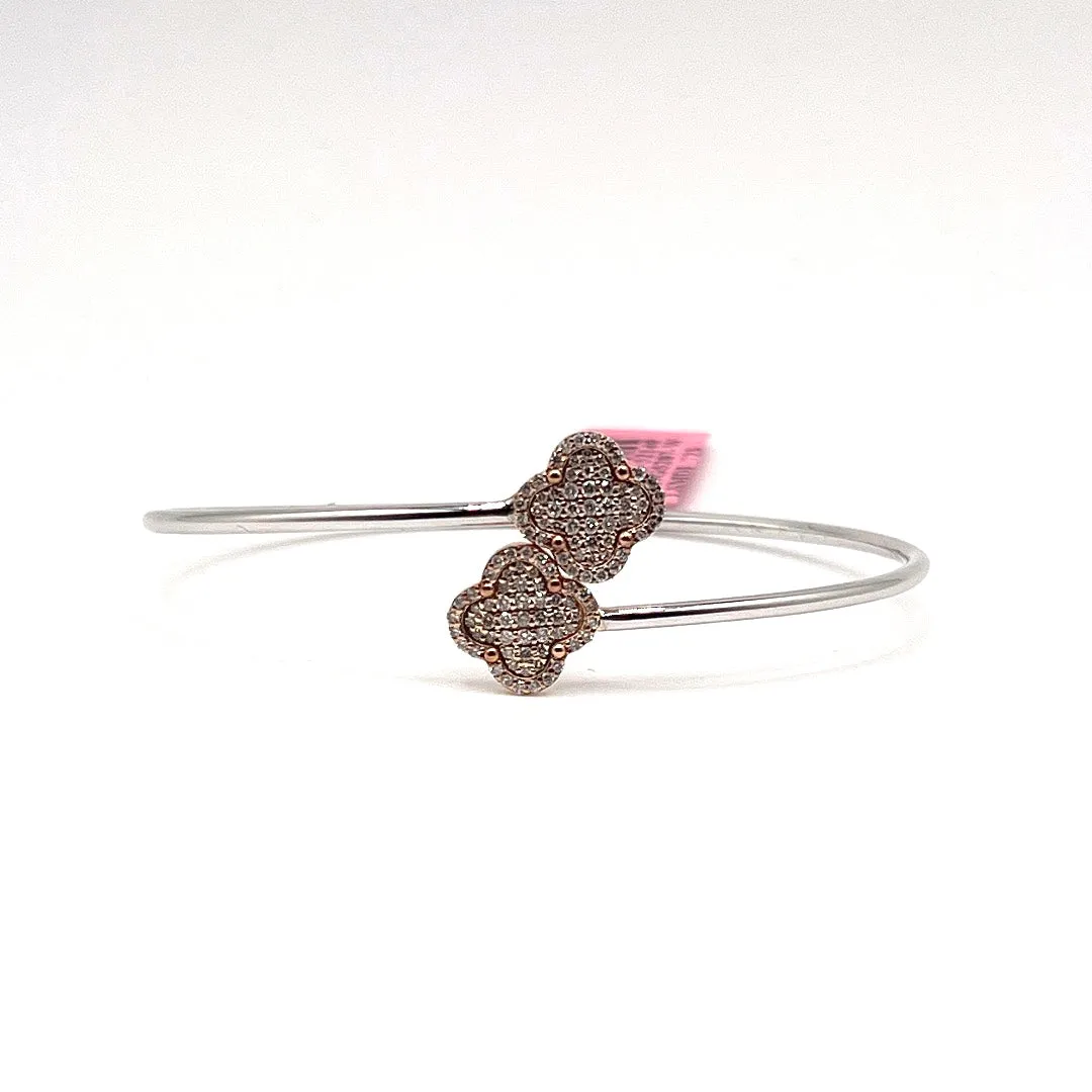 Diamond Clover Bangle Bracelet