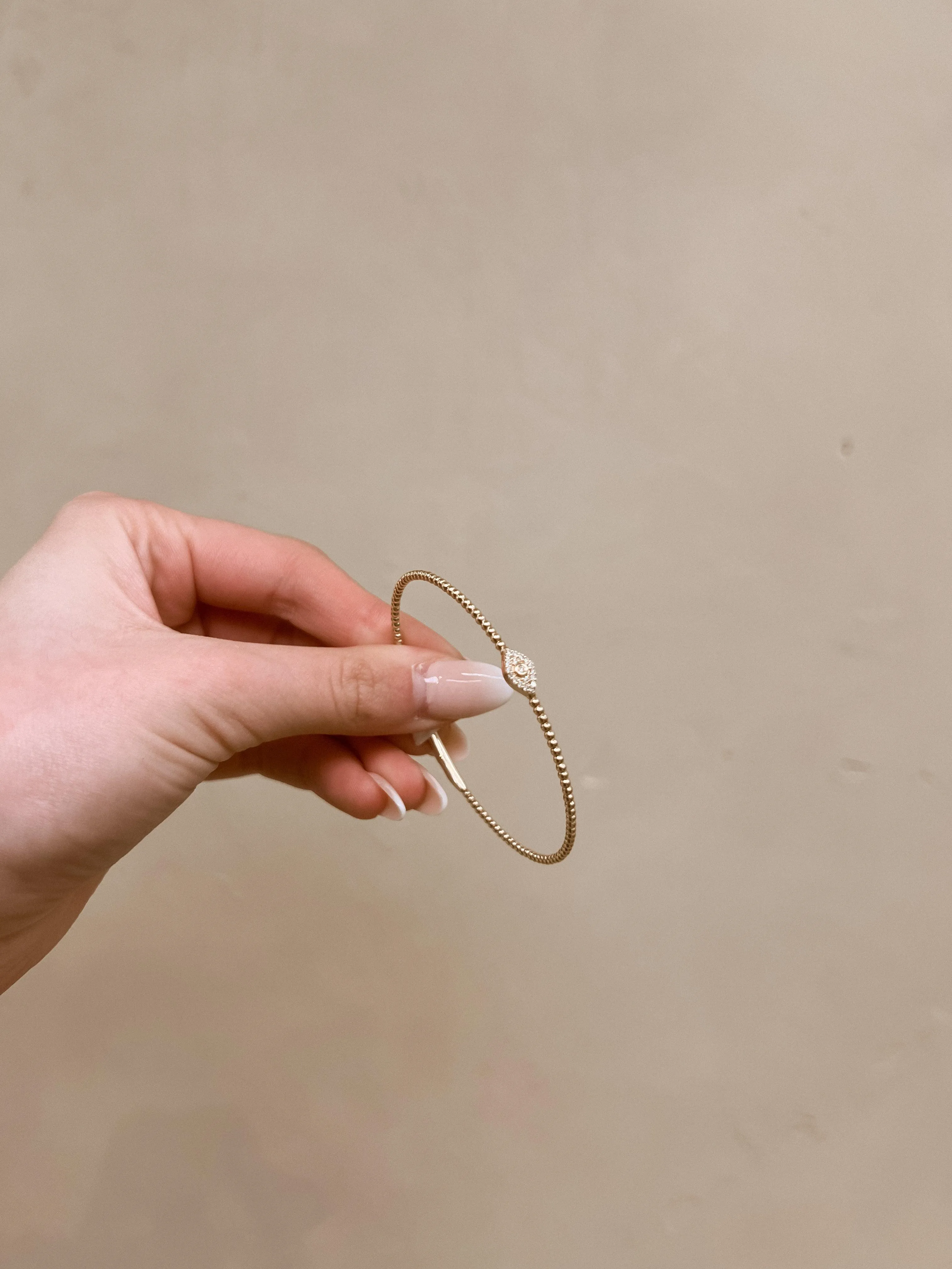 Diamond Evil Eye Flex Bangle