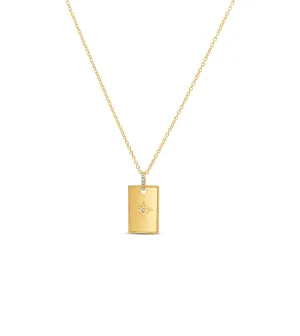 Diamond North Star Rectangle Necklace
