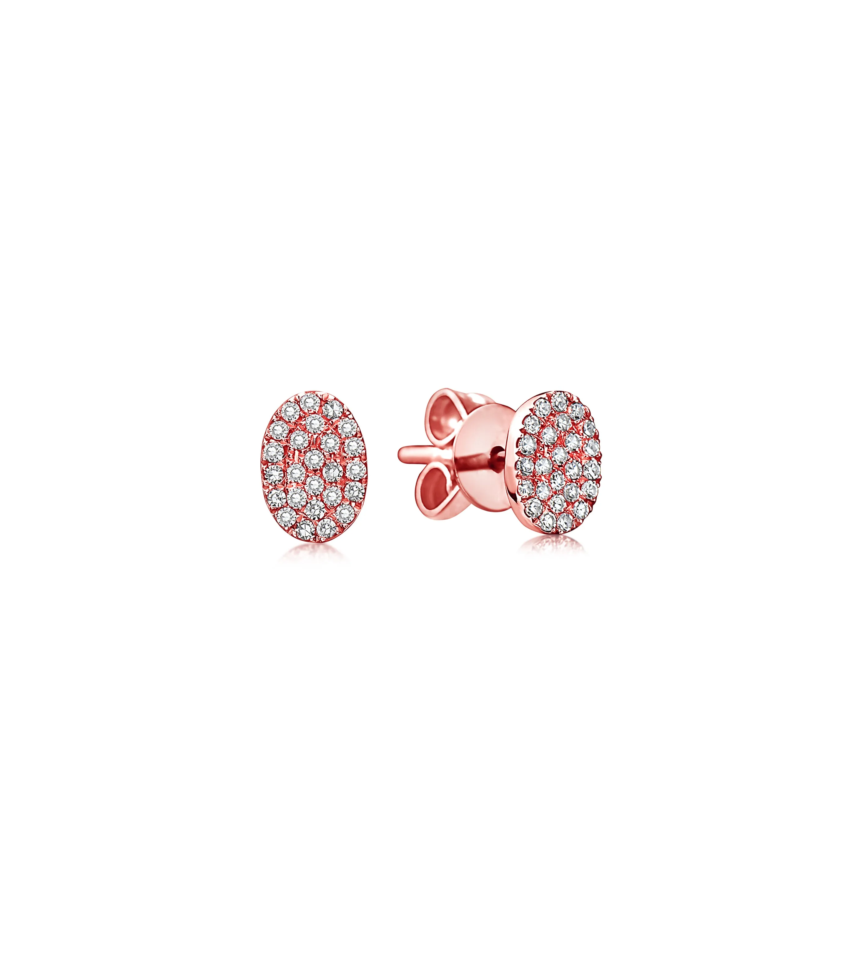 Diamond Oval Stud Earring