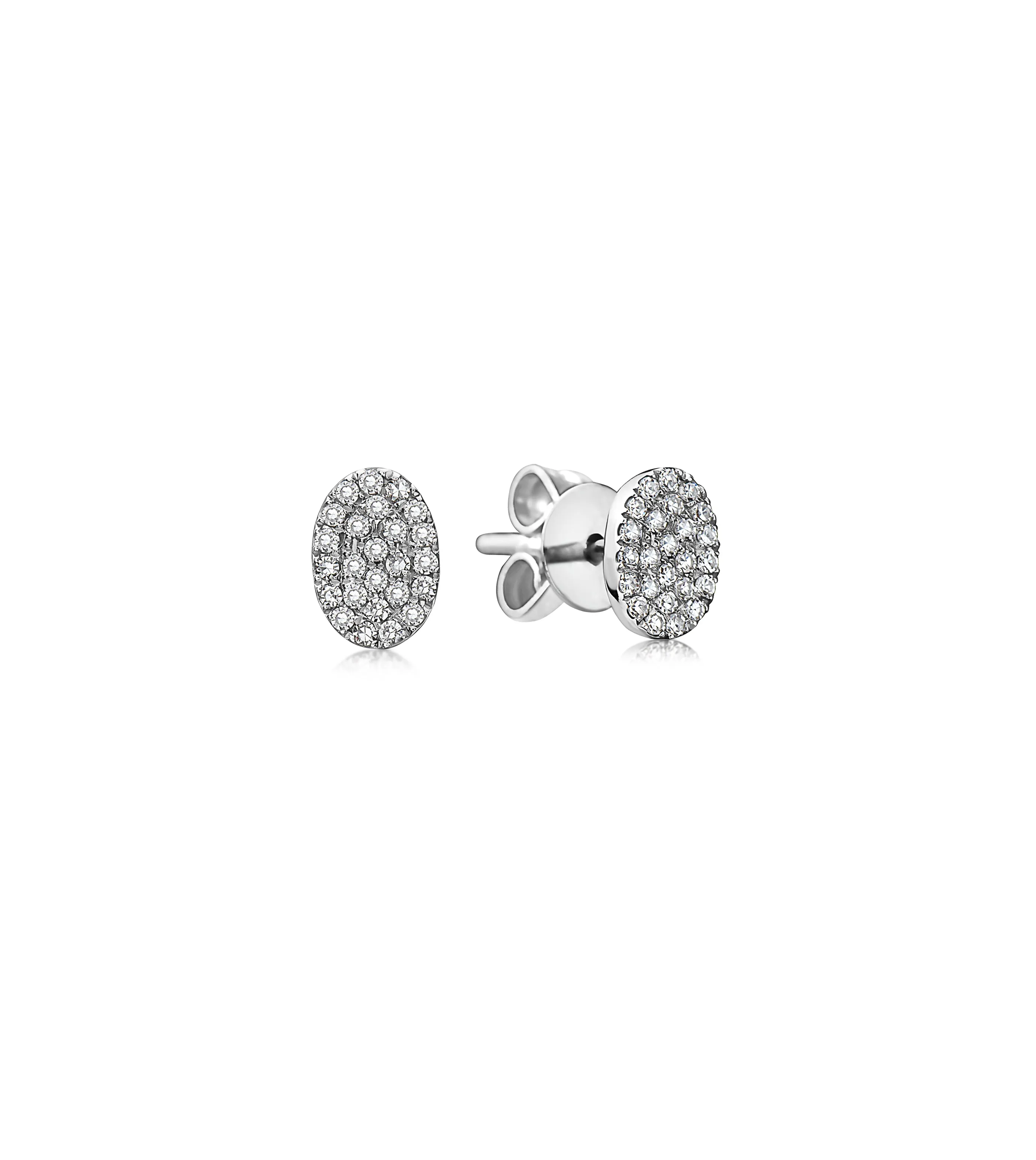 Diamond Oval Stud Earring