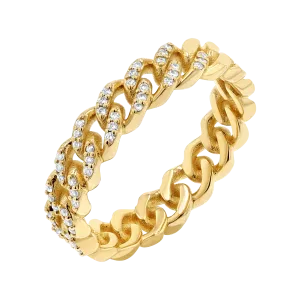 Diamond Pave Cuban Link Ring