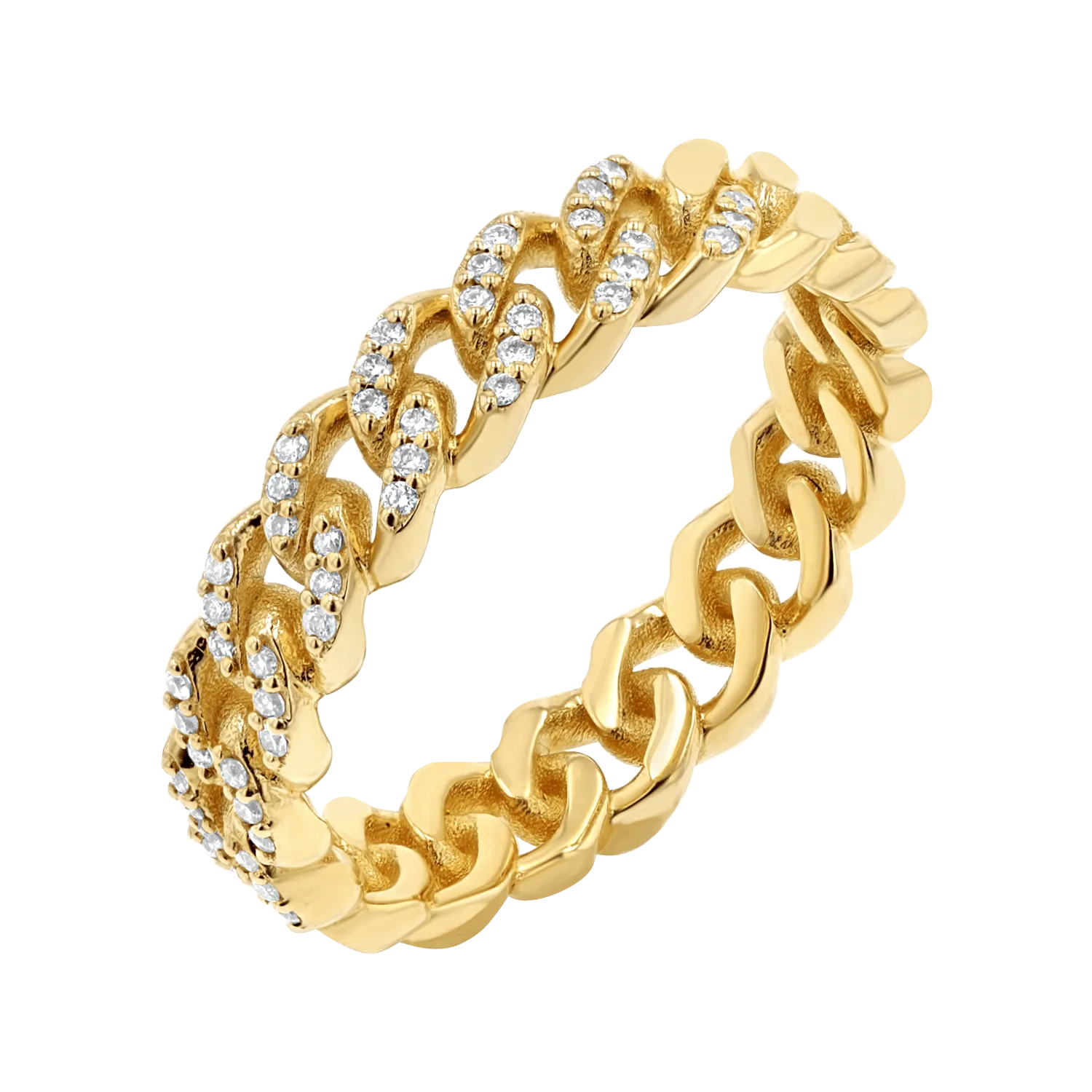Diamond Pave Cuban Link Ring