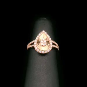 Diamond Pear Shaped Split Ring 10k Rose Gold 0.55ctw