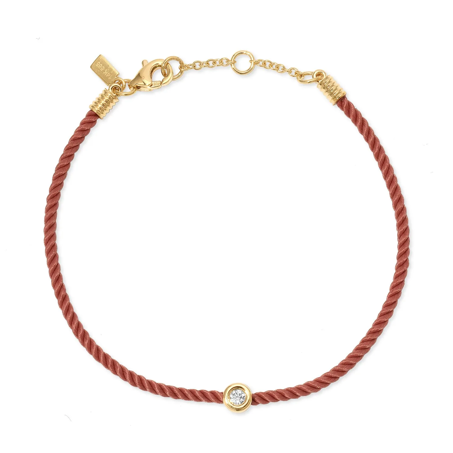 Diamond Pillow Cord Bracelet In Rhubarb