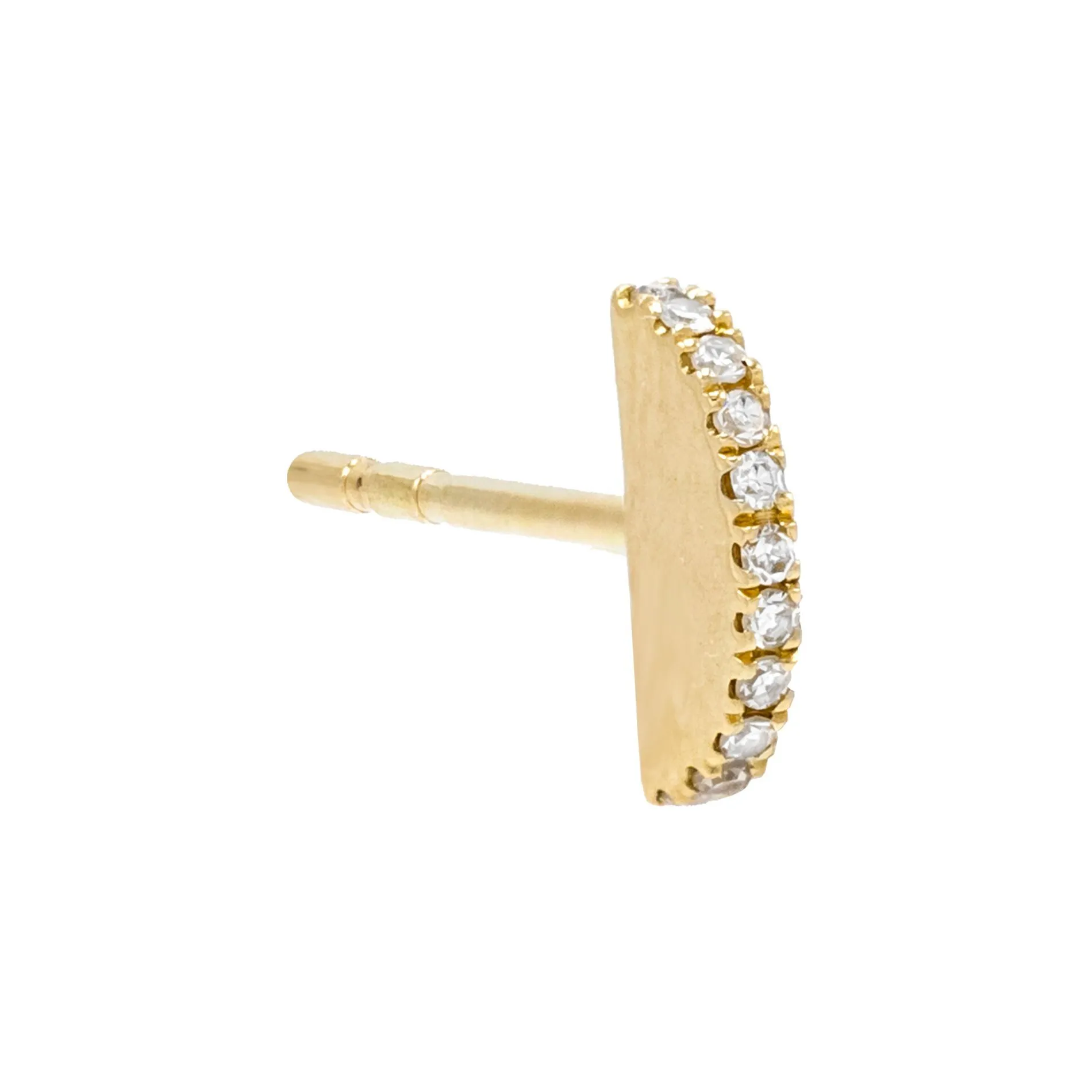 Diamond Semi-Circle Stud Earring 14K