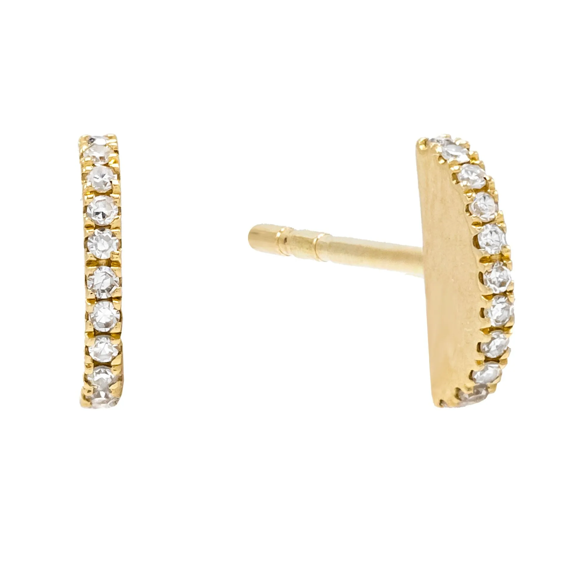 Diamond Semi-Circle Stud Earring 14K