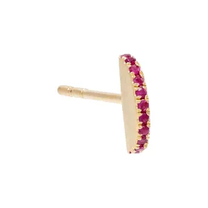 Diamond Semi-Circle Stud Earring 14K