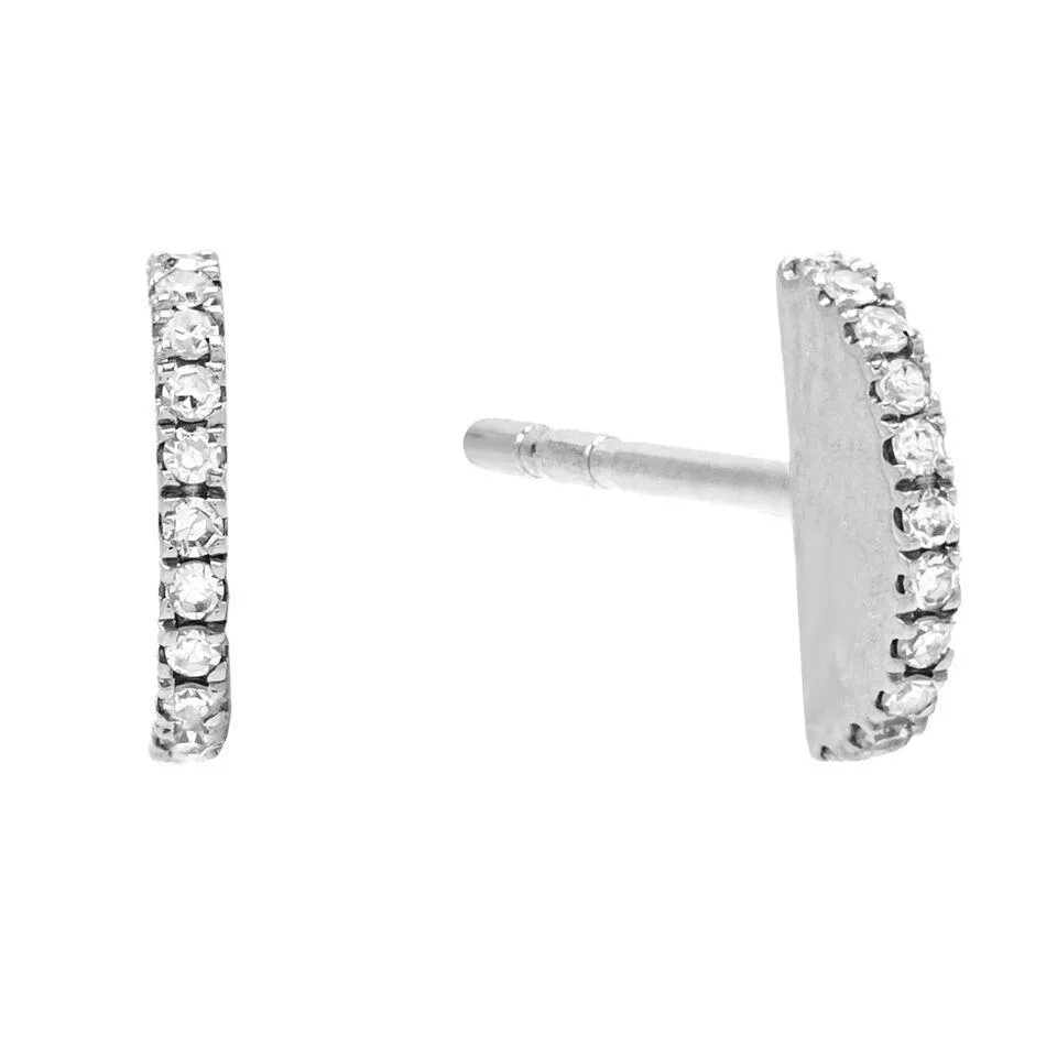 Diamond Semi-Circle Stud Earring 14K