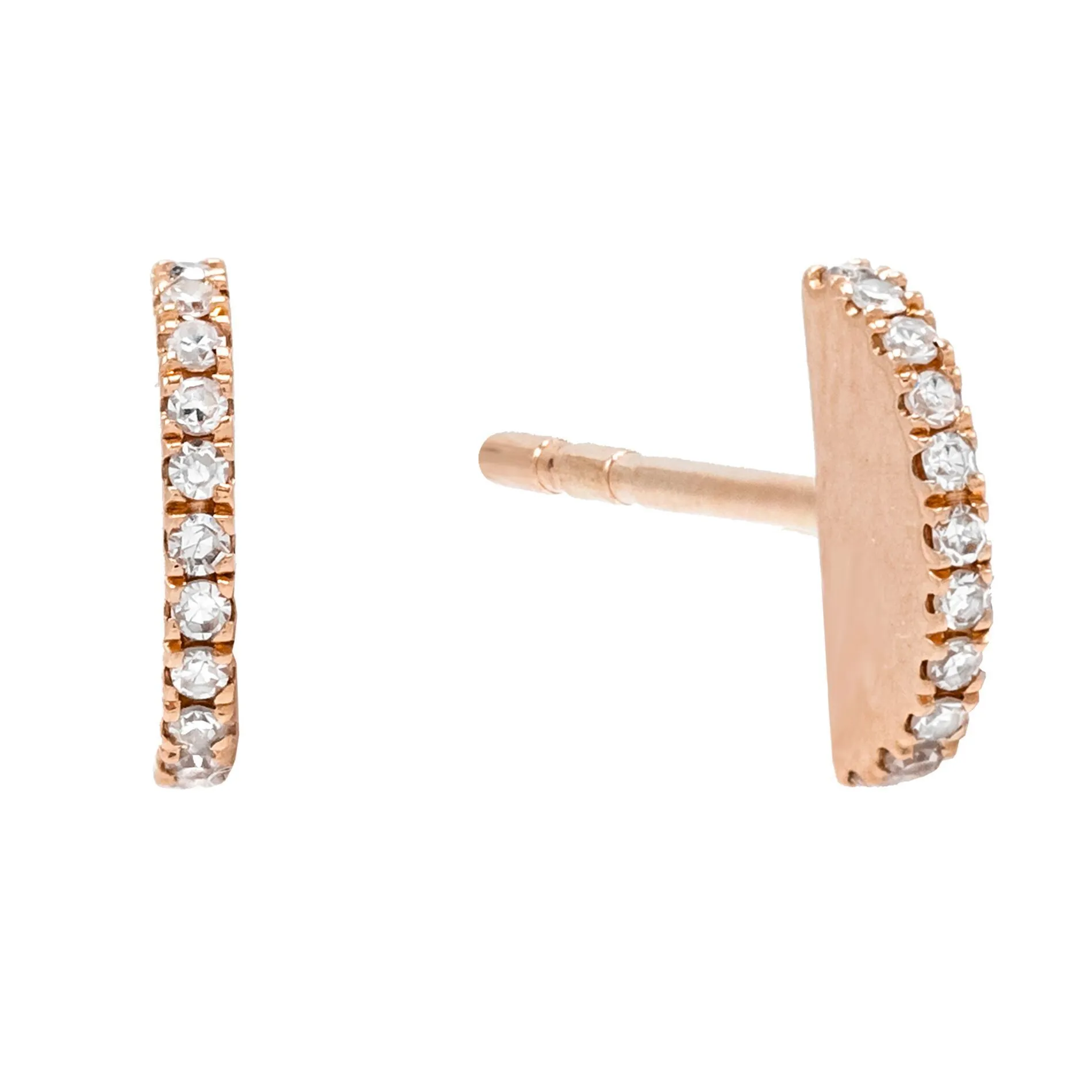 Diamond Semi-Circle Stud Earring 14K