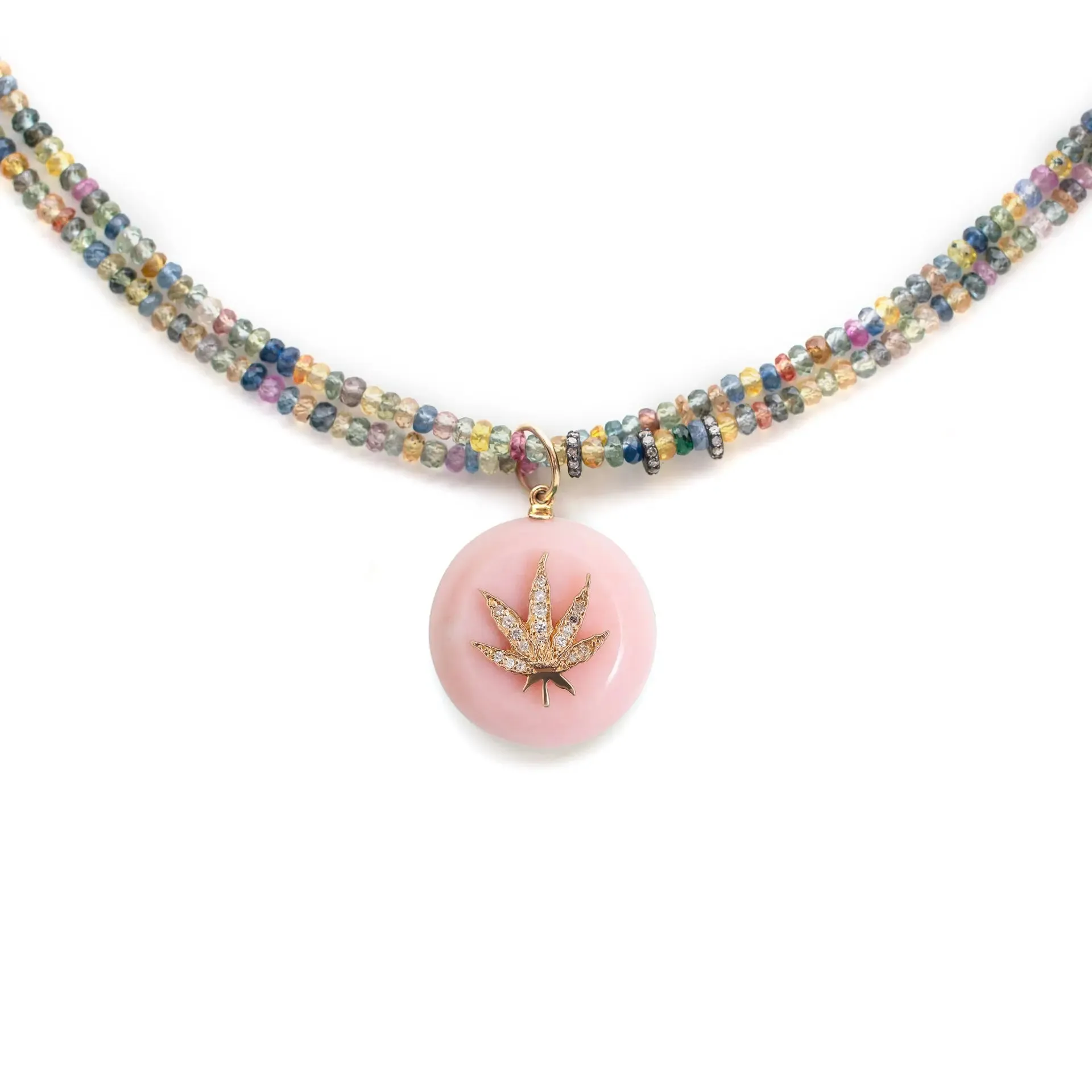 Double Rainbow Sapphire Diamond Dope Necklace
