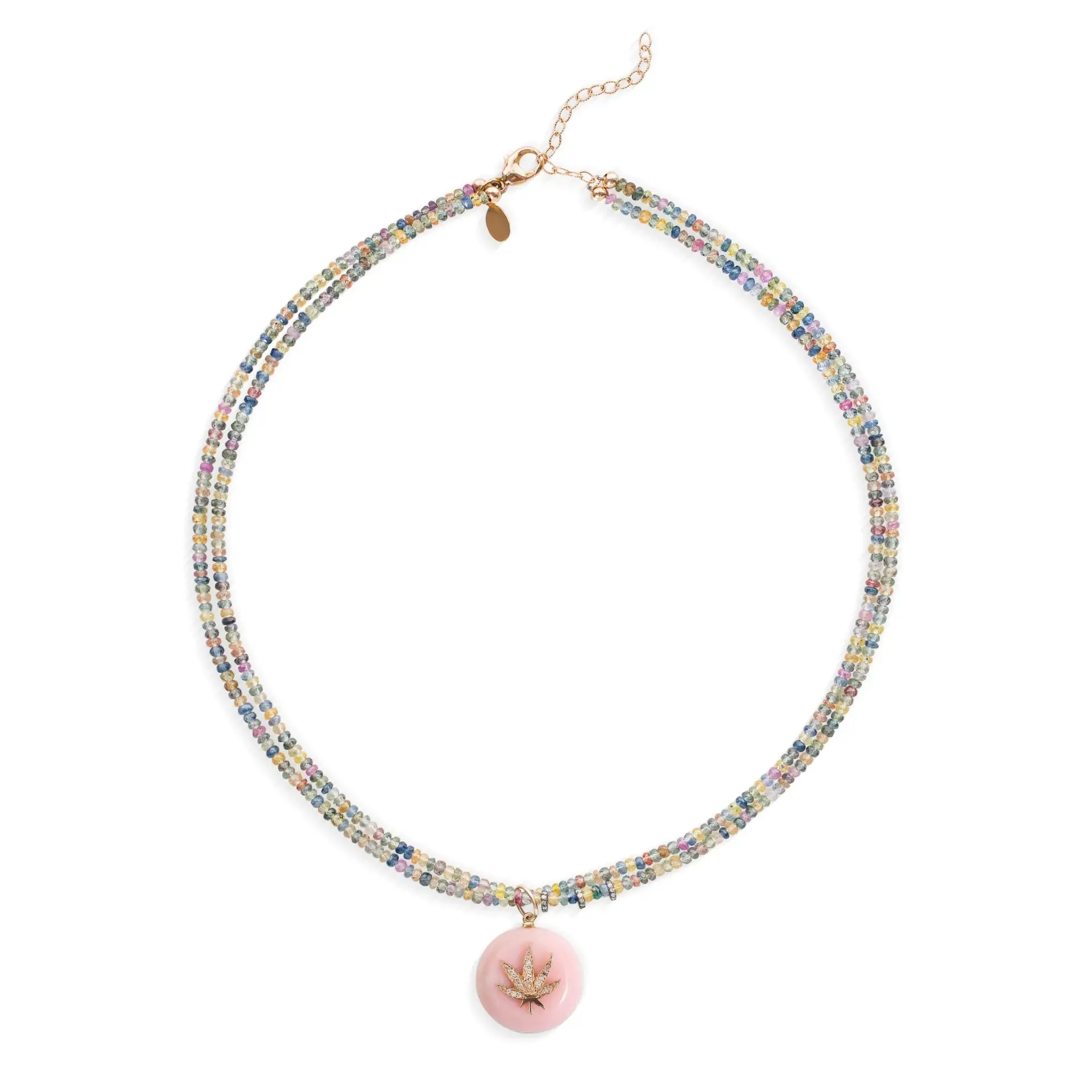 Double Rainbow Sapphire Diamond Dope Necklace