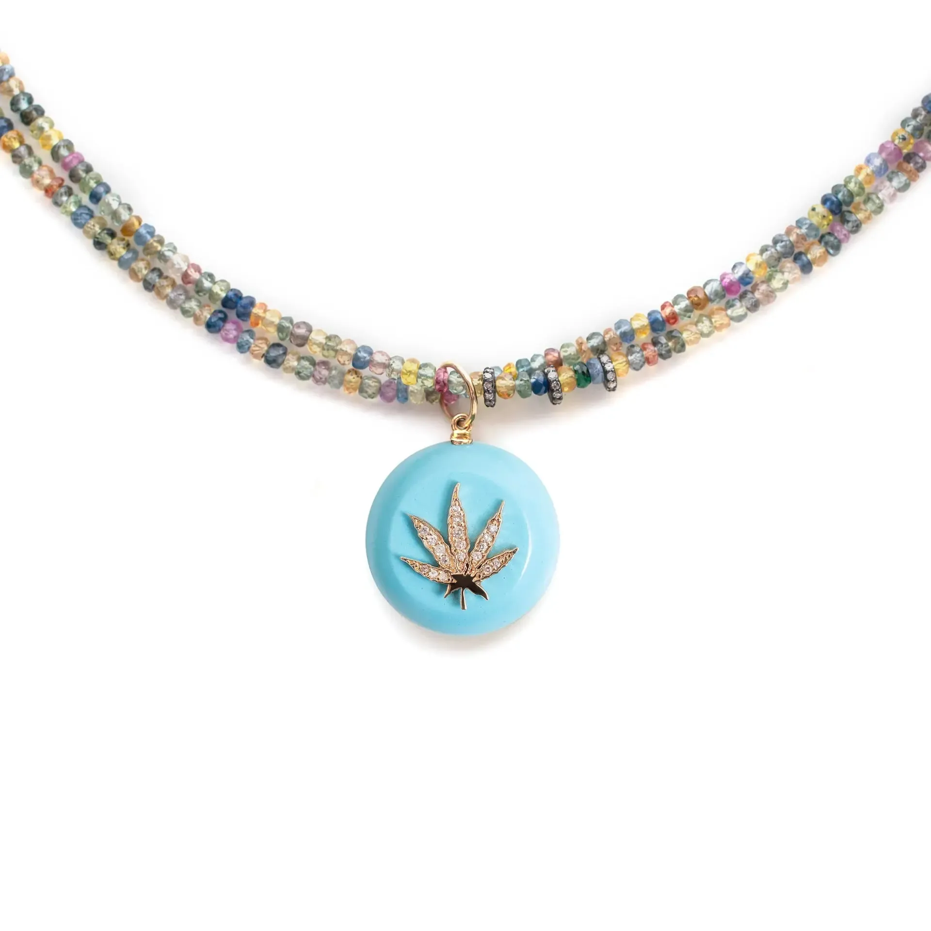 Double Rainbow Sapphire Diamond Dope Necklace