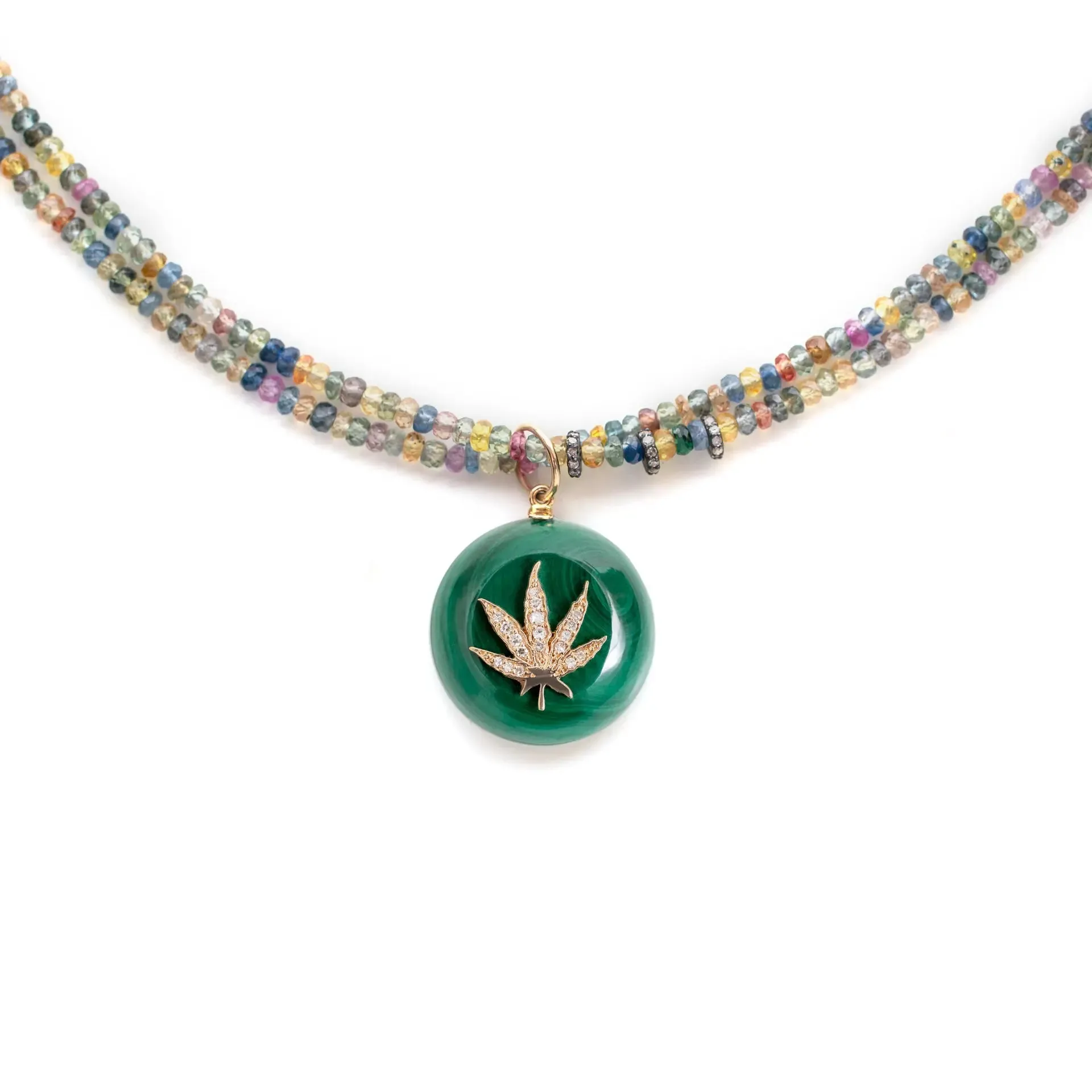 Double Rainbow Sapphire Diamond Dope Necklace
