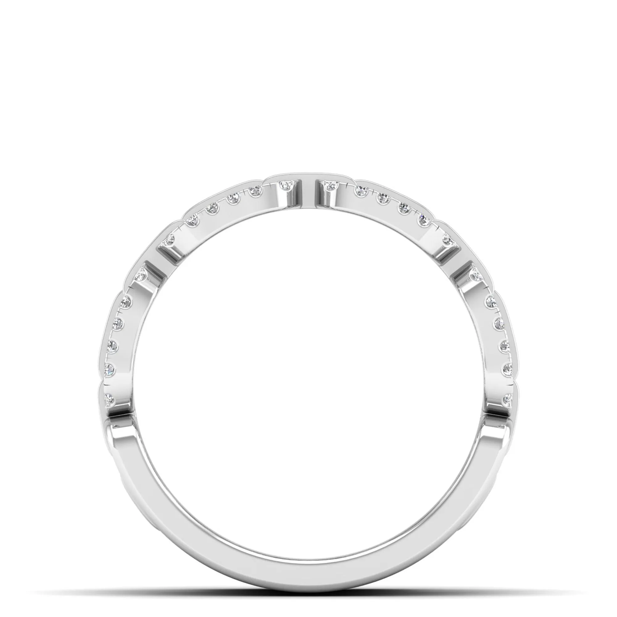 Double Row Channel Set Link Diamond Ring