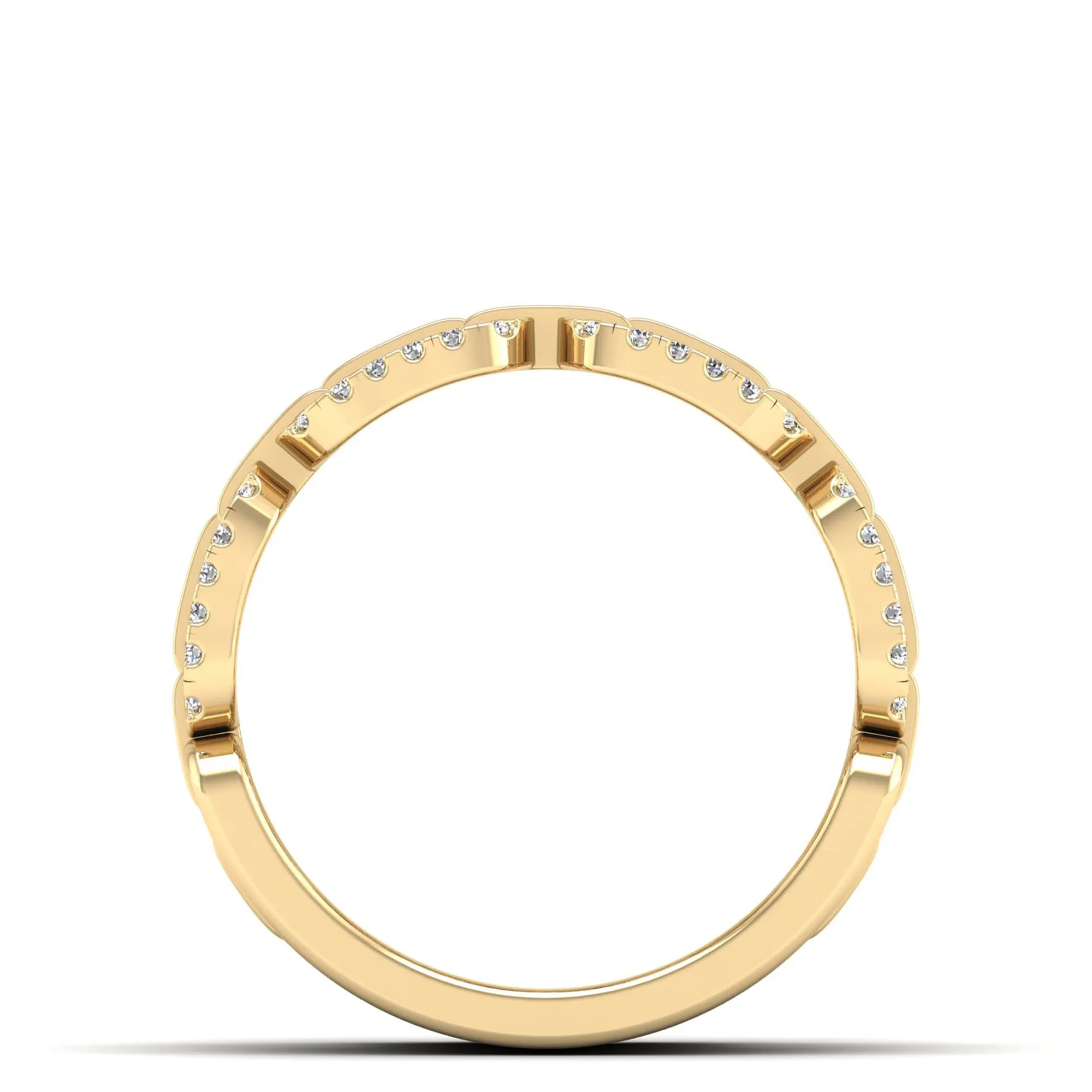 Double Row Channel Set Link Diamond Ring