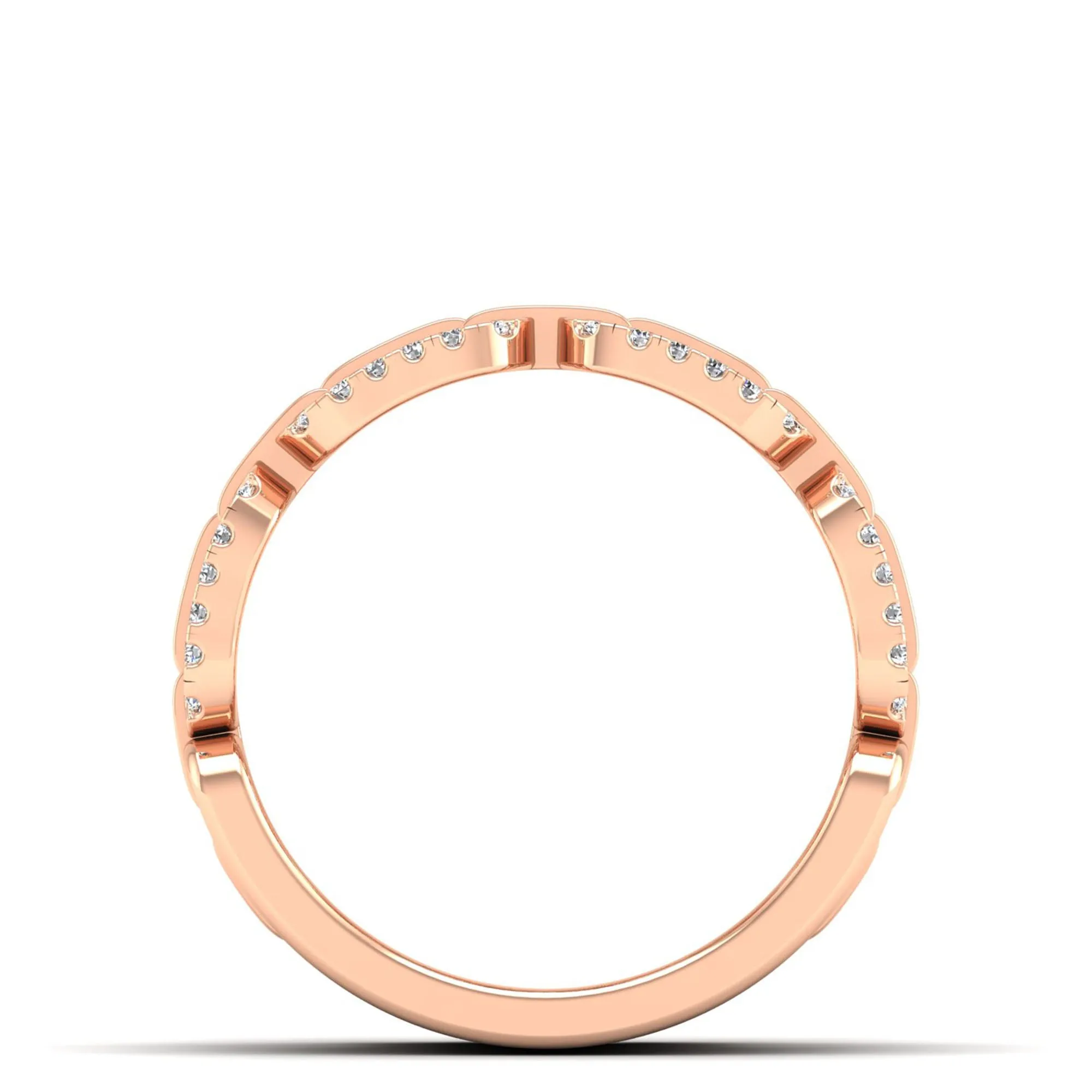 Double Row Channel Set Link Diamond Ring