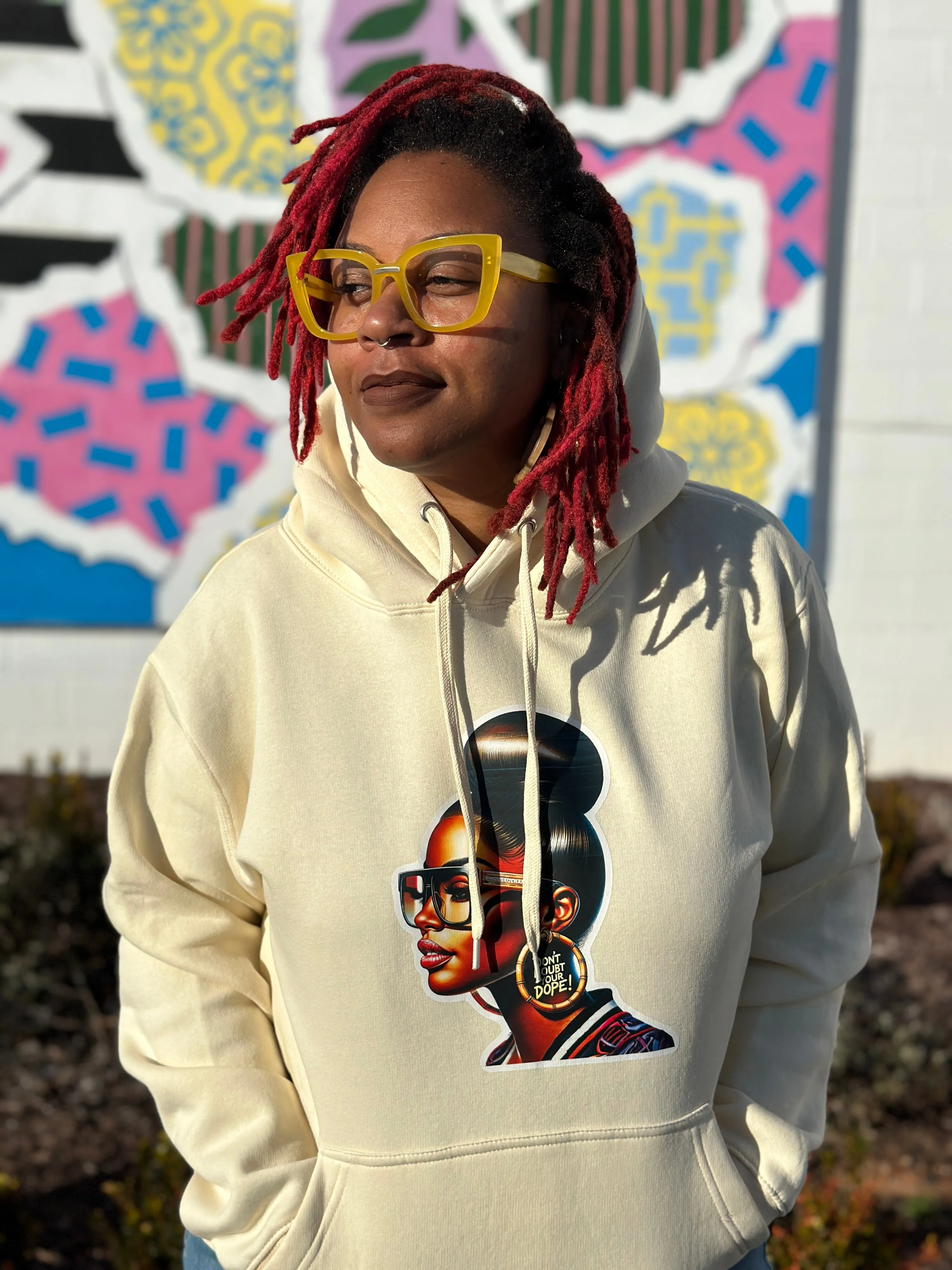 'Doubt Your Dope' Sticker Hoodie