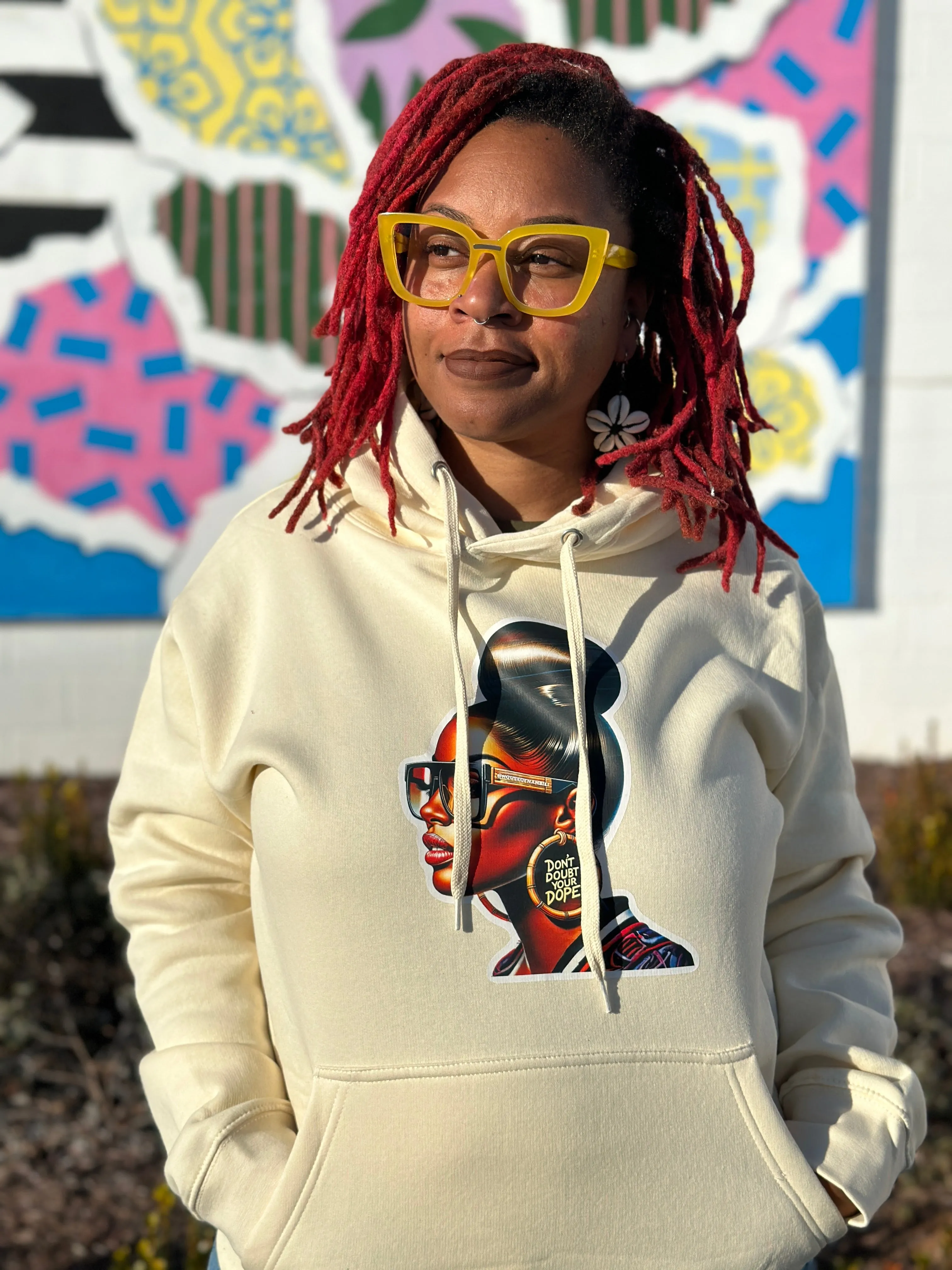 'Doubt Your Dope' Sticker Hoodie