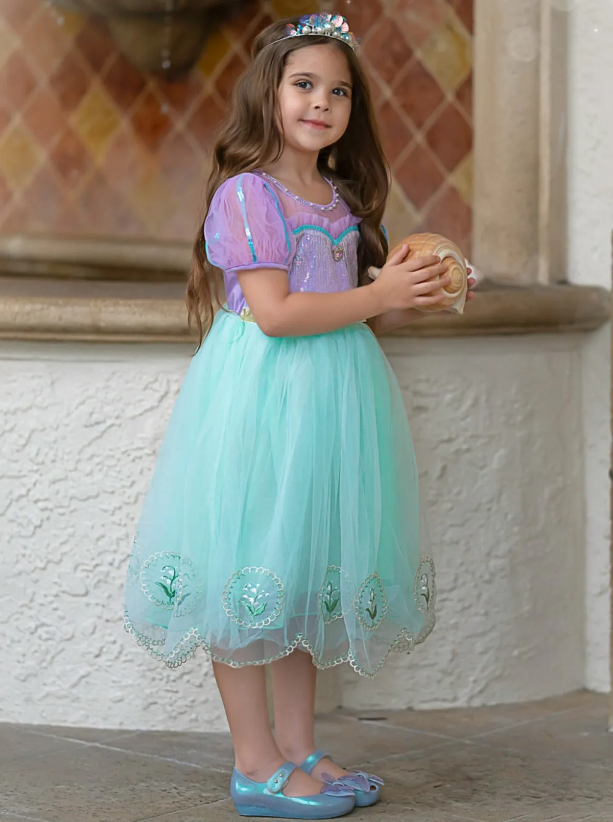 Dress-Up Princess Scallop Hem Tulle Dress