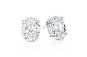 Earrings 0.48cts Oval Diamonds 18kt Gold Studs Early Winter Collection