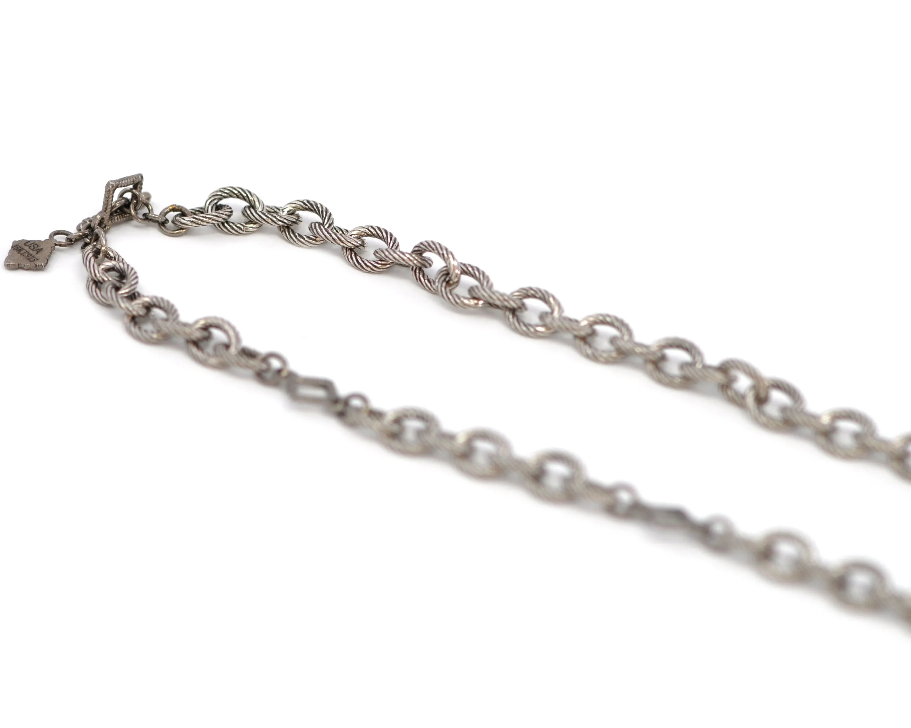Edison Pearl Stations on Chain Link Necklace