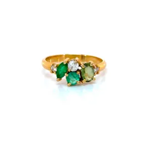 Emerald Cluster Ring