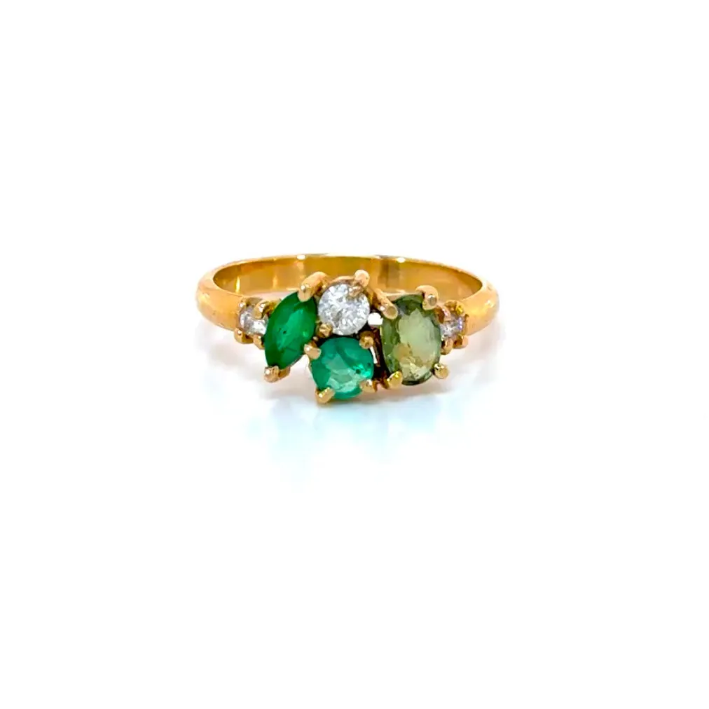 Emerald Cluster Ring