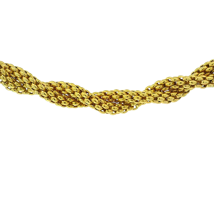 Estate Fope 18k Yellow Gold Twisted Necklace