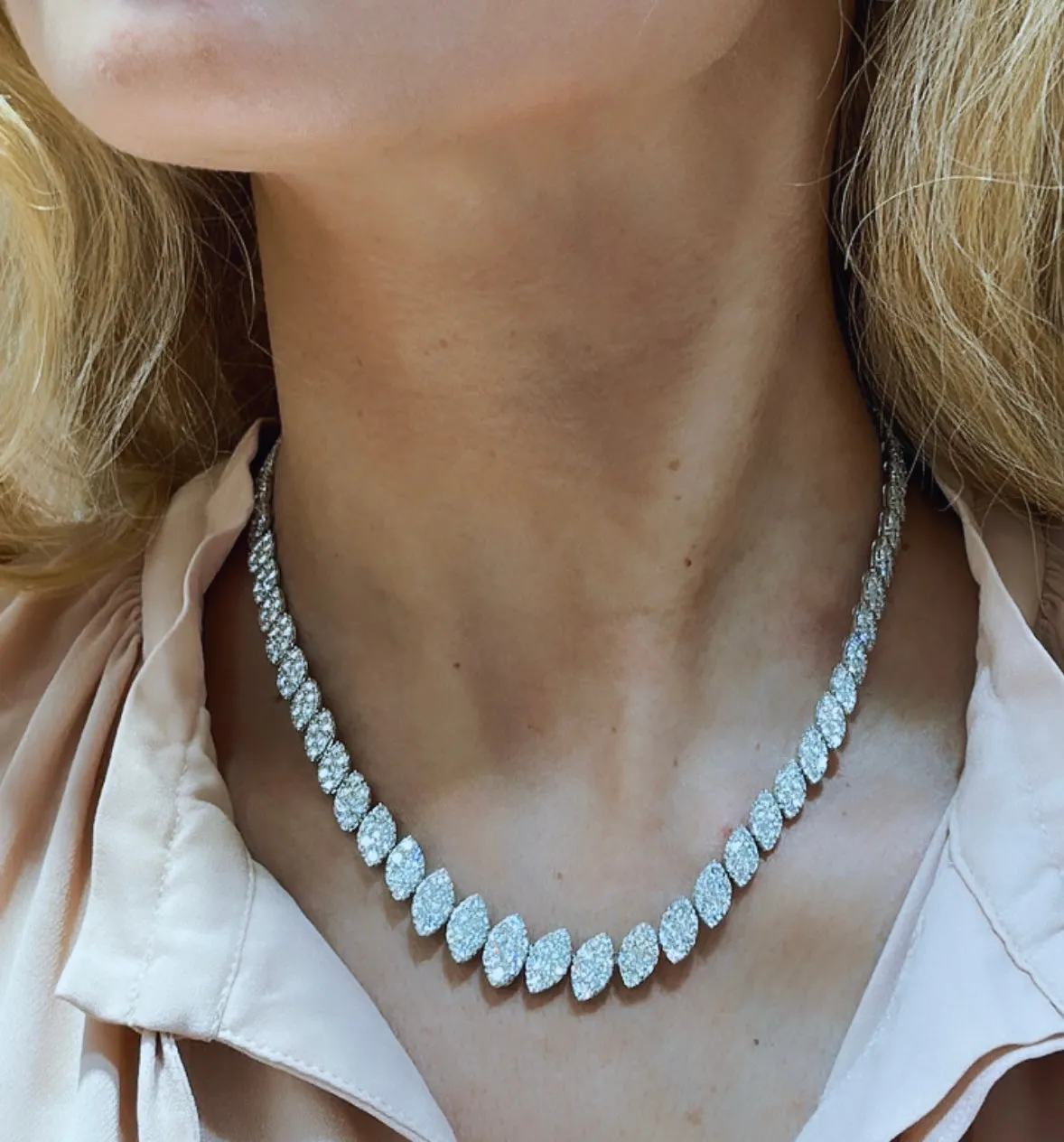 Exquisite 16.72CT T.W. Statement Diamond Necklace