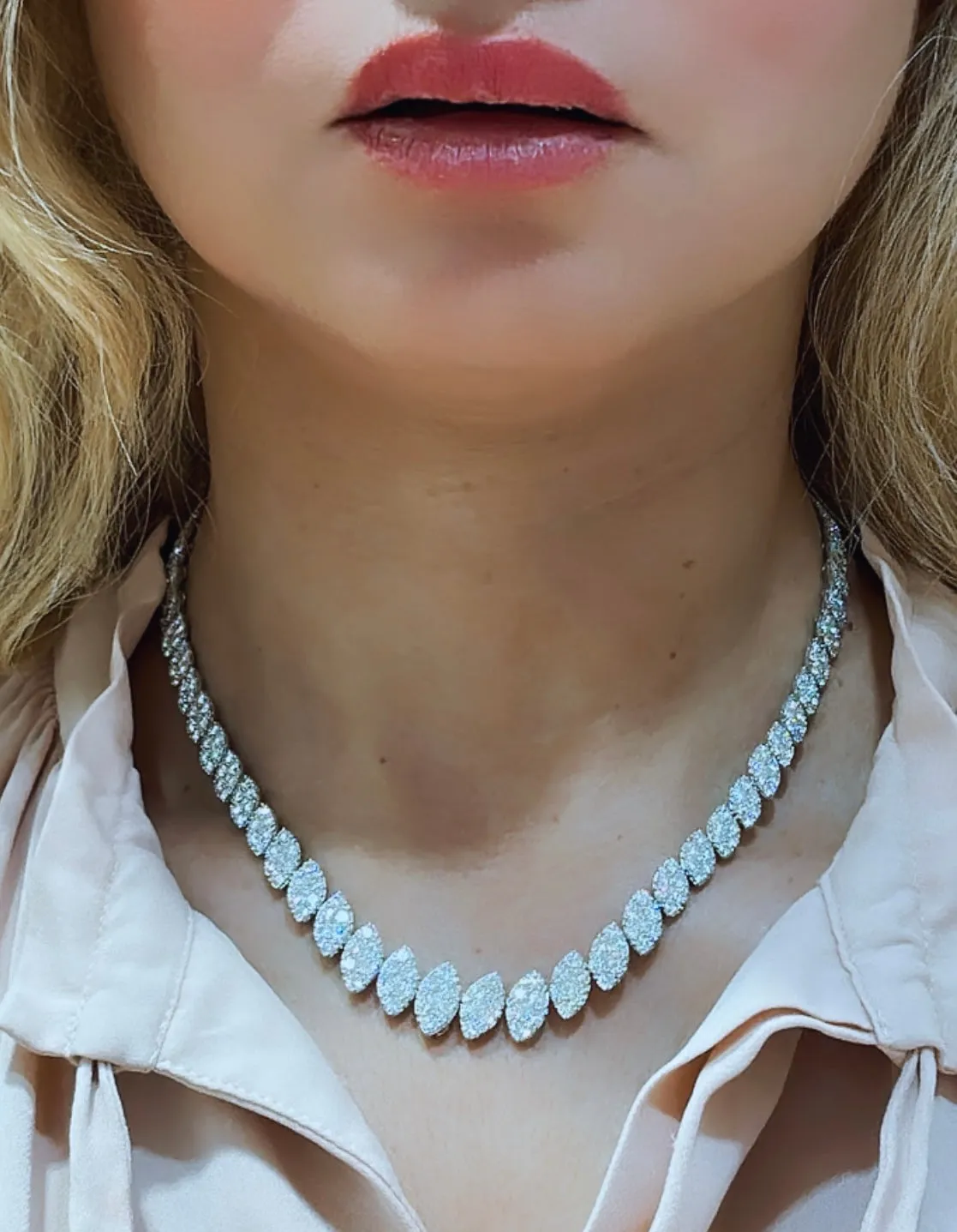 Exquisite 16.72CT T.W. Statement Diamond Necklace