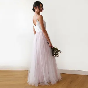 Fairy ivory & pink tulle  dress #1185