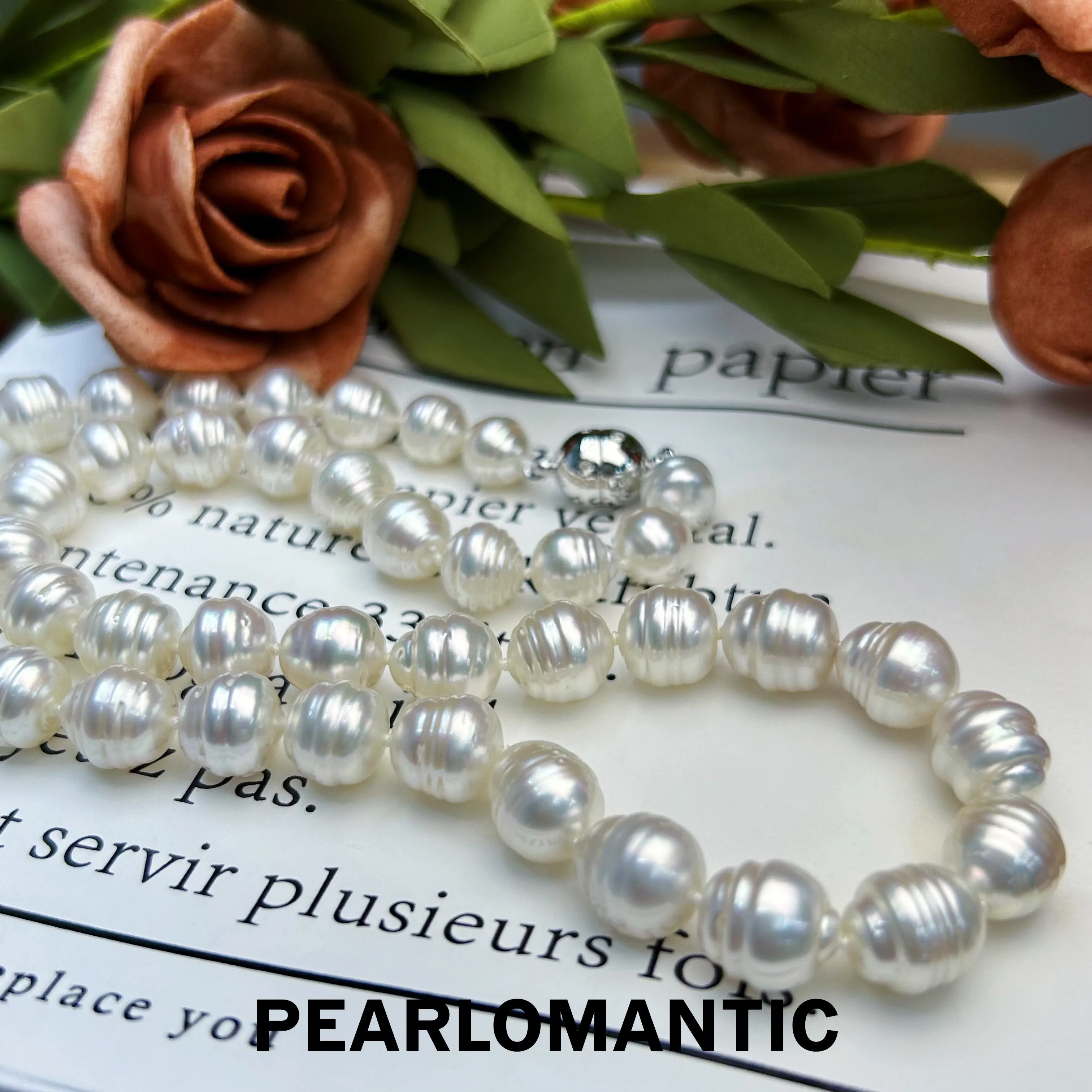 [Fine Jewelry] Australian 8-10mm White Baroque Classic Necklace w/ S925 Silver