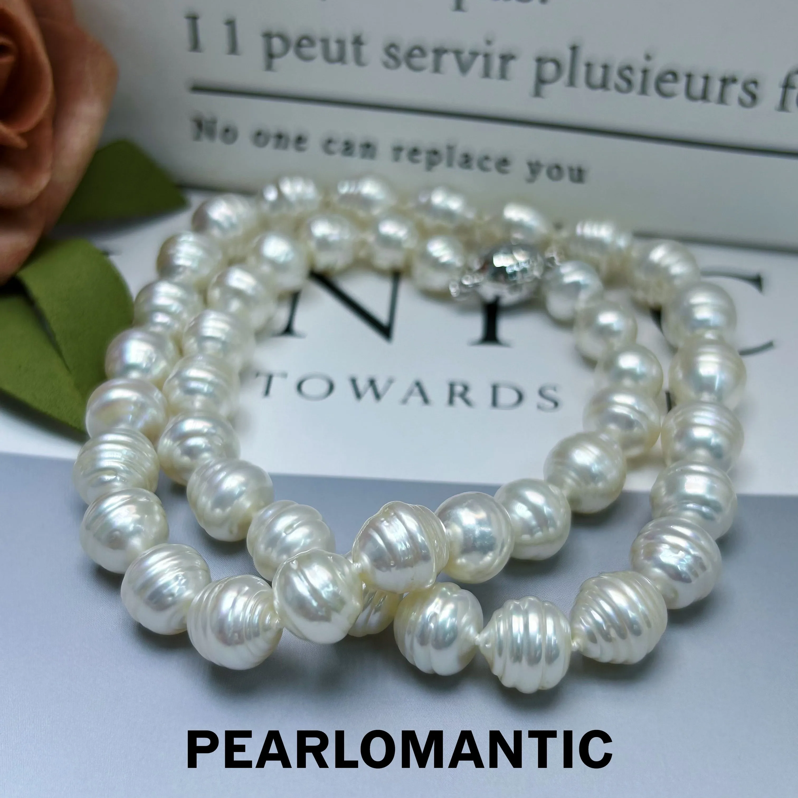 [Fine Jewelry] Australian 8-10mm White Baroque Classic Necklace w/ S925 Silver