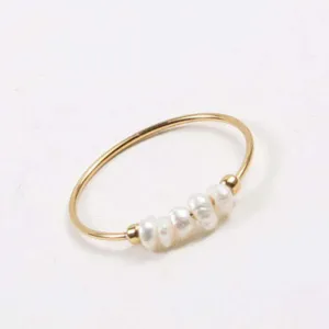 Five Pearl Gold Ring