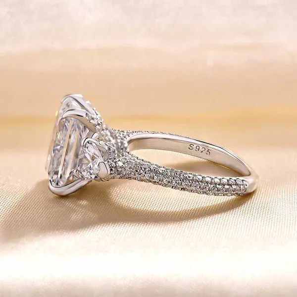 Flash Sale - Luxurious Radiant Cut Three Stone Engagement Ring