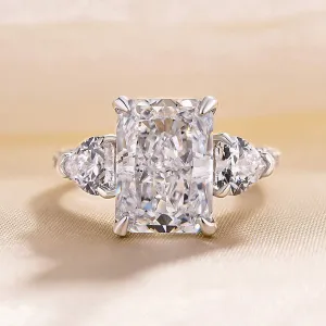 Flash Sale - Luxurious Radiant Cut Three Stone Engagement Ring