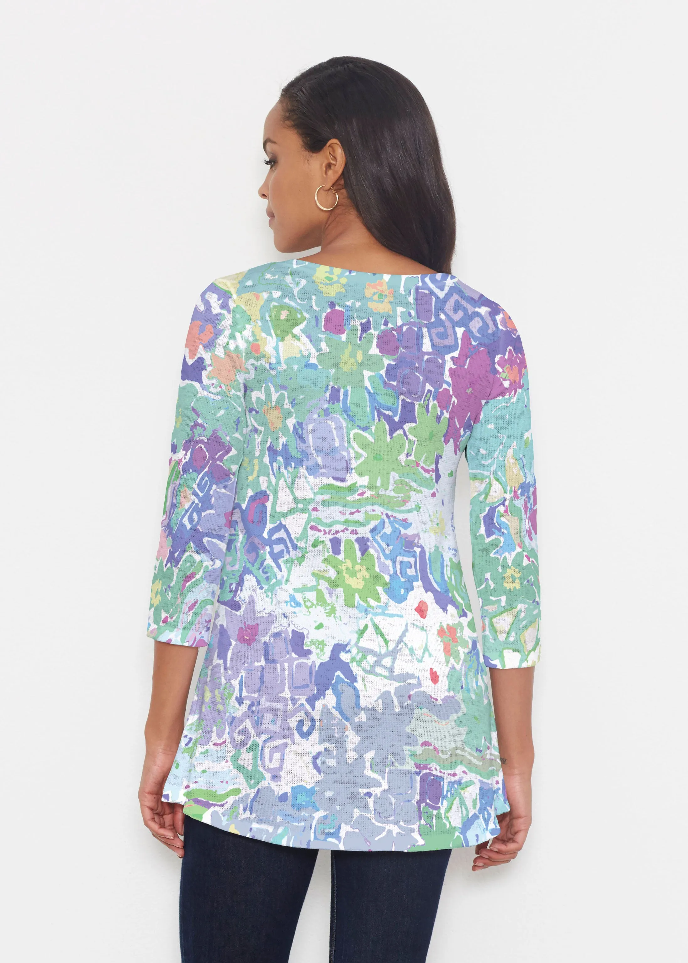 Floral Graffiti (19210) ~ Katherine Hi-Lo Thermal Tunic