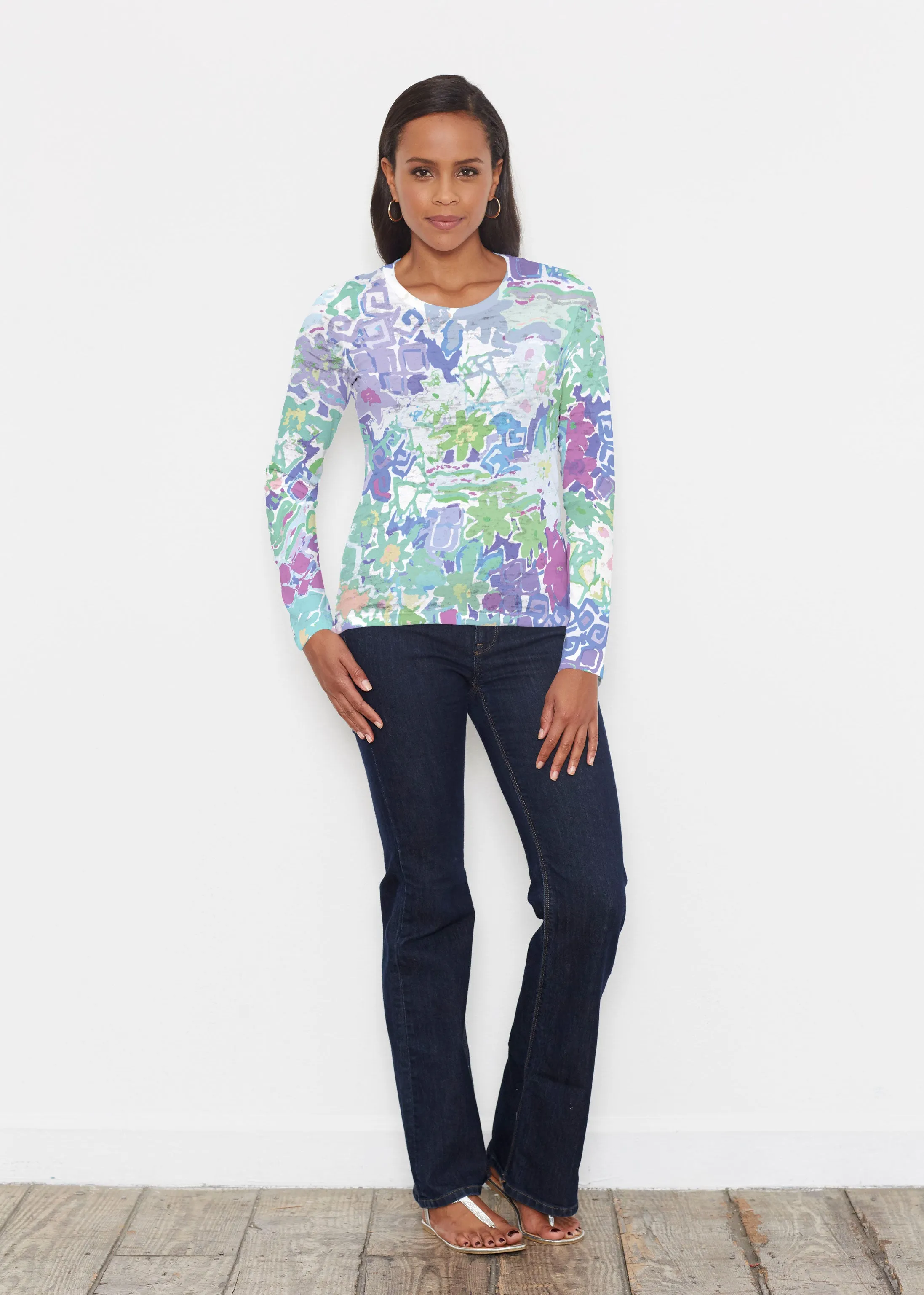 Floral Graffiti (19210) ~ Signature Long Sleeve Crew Shirt