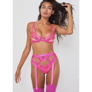 For Love &amp; Lemons Victoria's Secret Soutache Garter Belt Pink Size XXS NEW