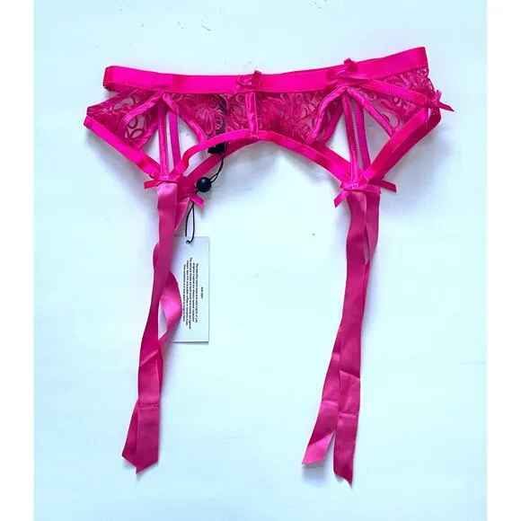 For Love &amp; Lemons Victoria's Secret Soutache Garter Belt Pink Size XXS NEW