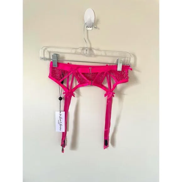 For Love &amp; Lemons Victoria's Secret Soutache Garter Belt Pink Size XXS NEW